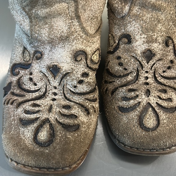 Little Girl Roper Belle Tan Cowboy Western Boots GUC sz 12 Leather Upper Balance - Picture 13 of 17